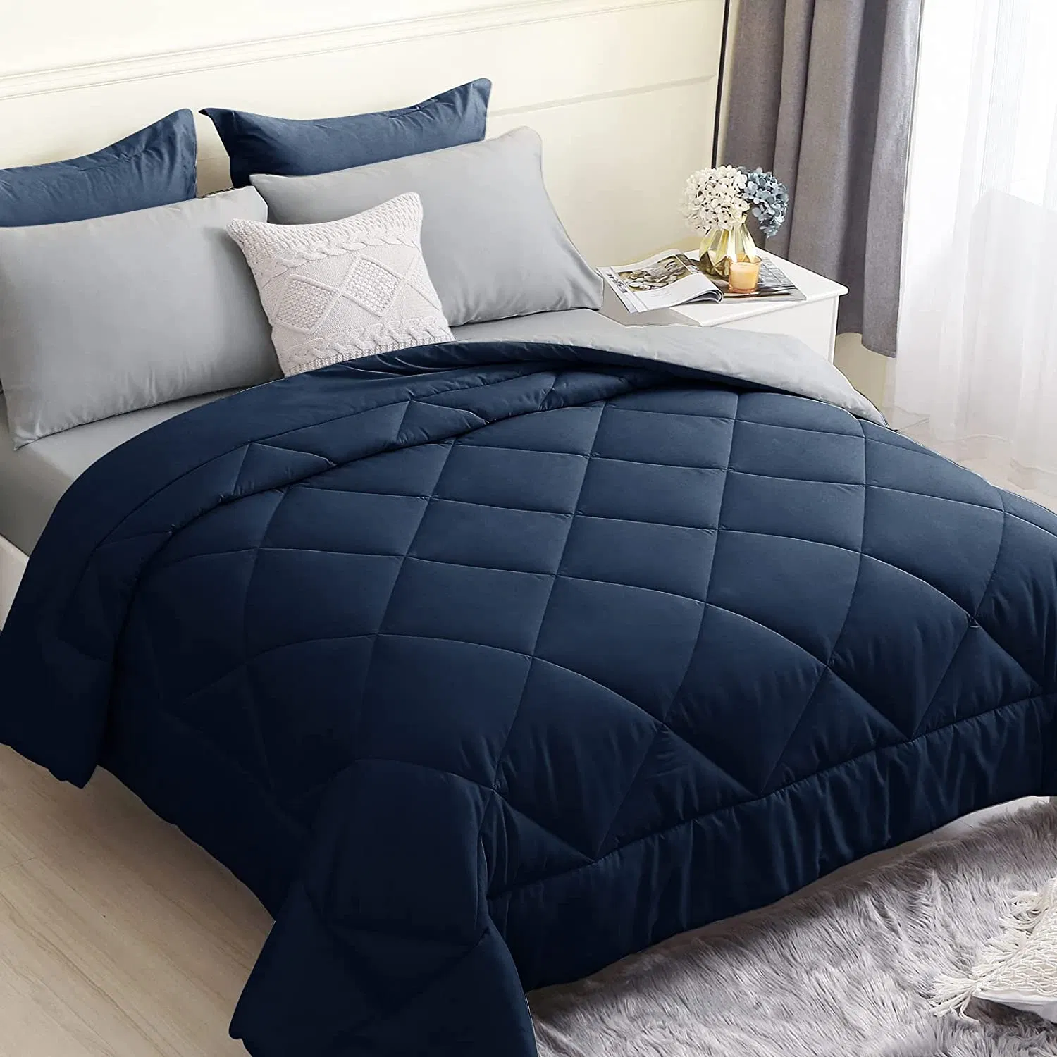 100% Microfiber Quilt Bedding Sets with Pillowcases