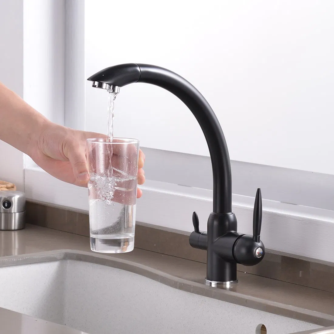 3 Way Filter Taps Pull out Kitchen Faucet, Drinking Purifier Water Tap