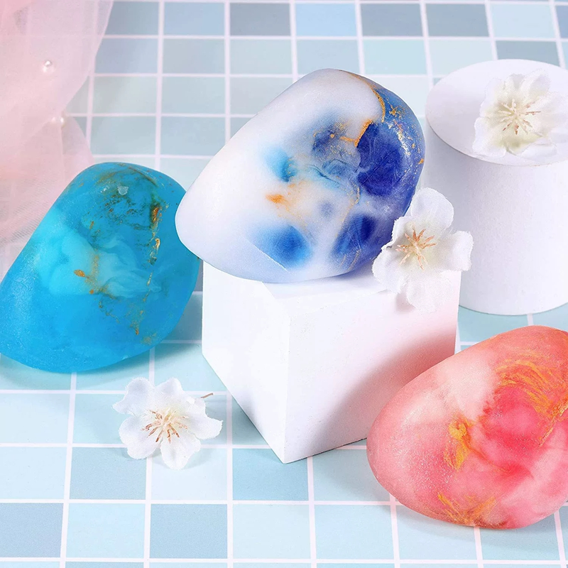 Custom Colorful Gemstone Stone Shaped Rock Soap Cleansing Bath Cold Process Glycerin Handmade Soap