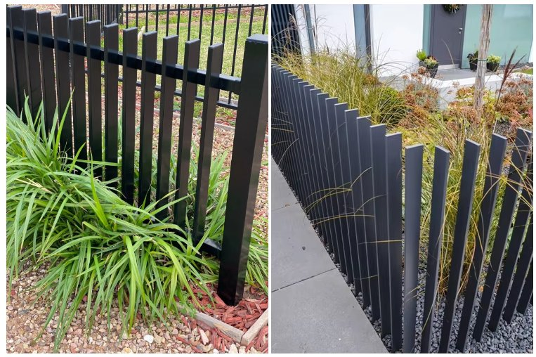 3D Powder Coated Black Garden Metal Slat Aluminum Blade Fence Panels
