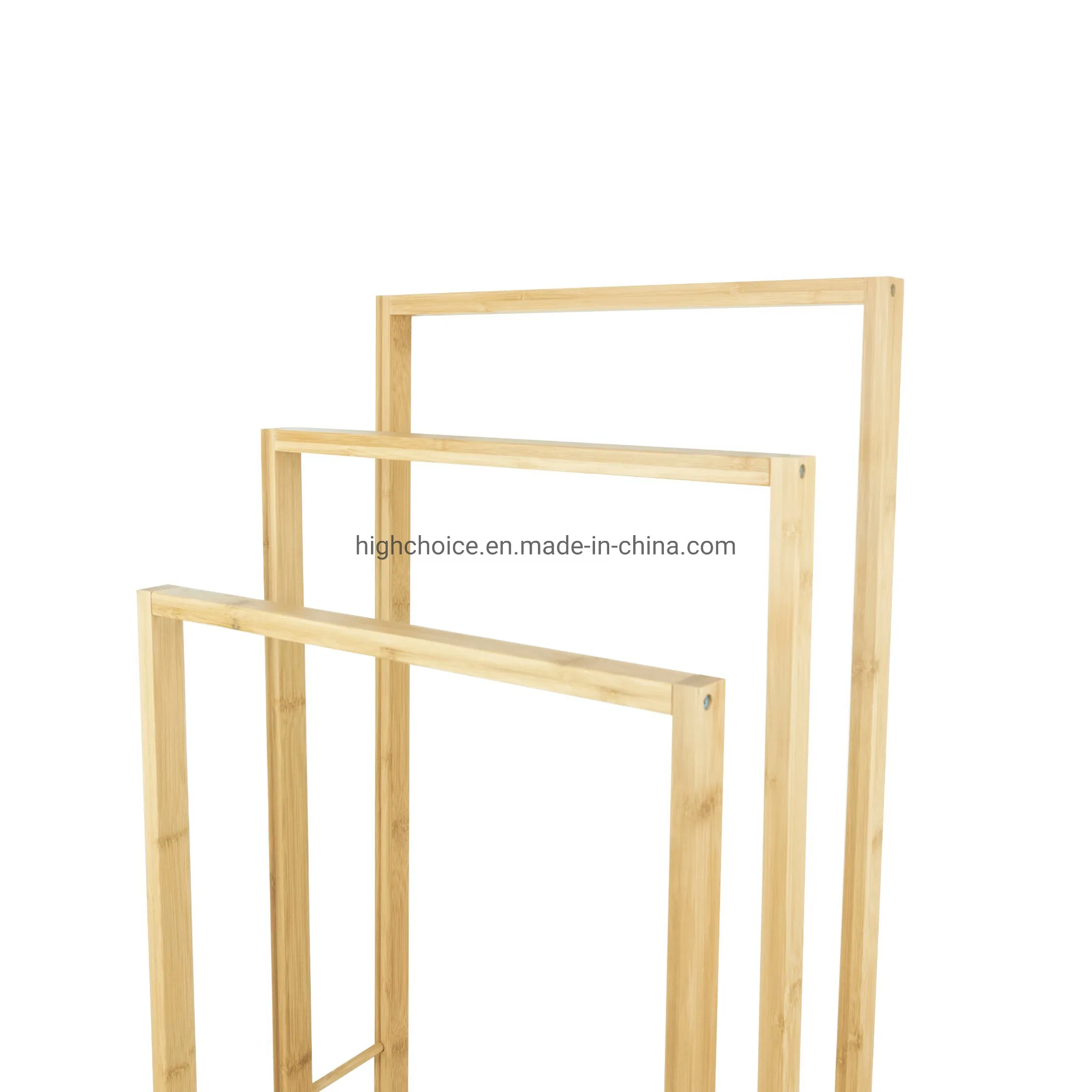 Household Bathroom 3 Layer Bamboo Towel Rack