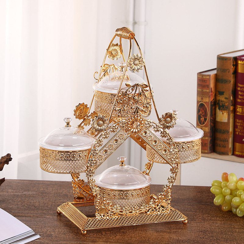 Gold Plated Nordic Fruit Storage for Home Living Room Tray