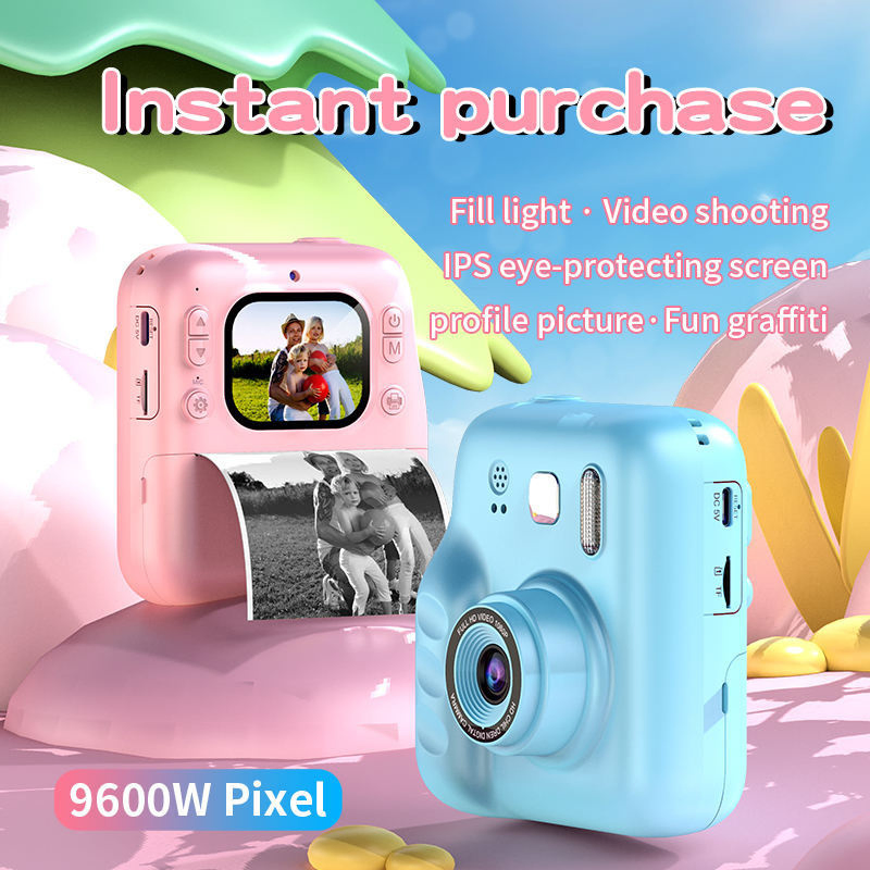 A18 Cute Kids Camera 2.0 Inch 24m Pixel HD Instant Print Camera Sonida Factory Direct Sale Kids Instant Print Camera 1150 mAh Toy with 2-Inch Display CMOS
