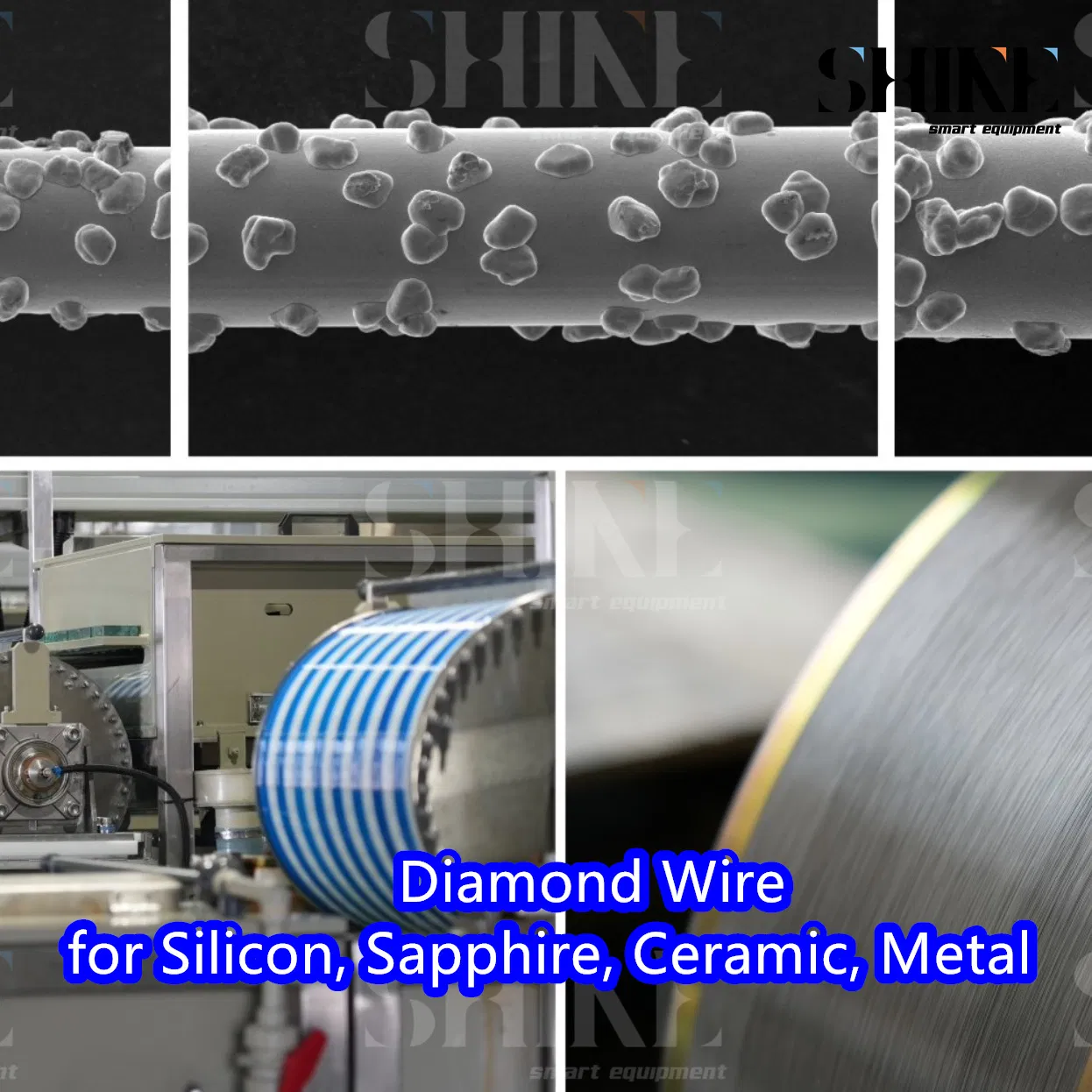 Sharp Diamond Cutting Wire and Diamond Wire Saw Blade for Semiconductor Silicon Block Slicing Wafering