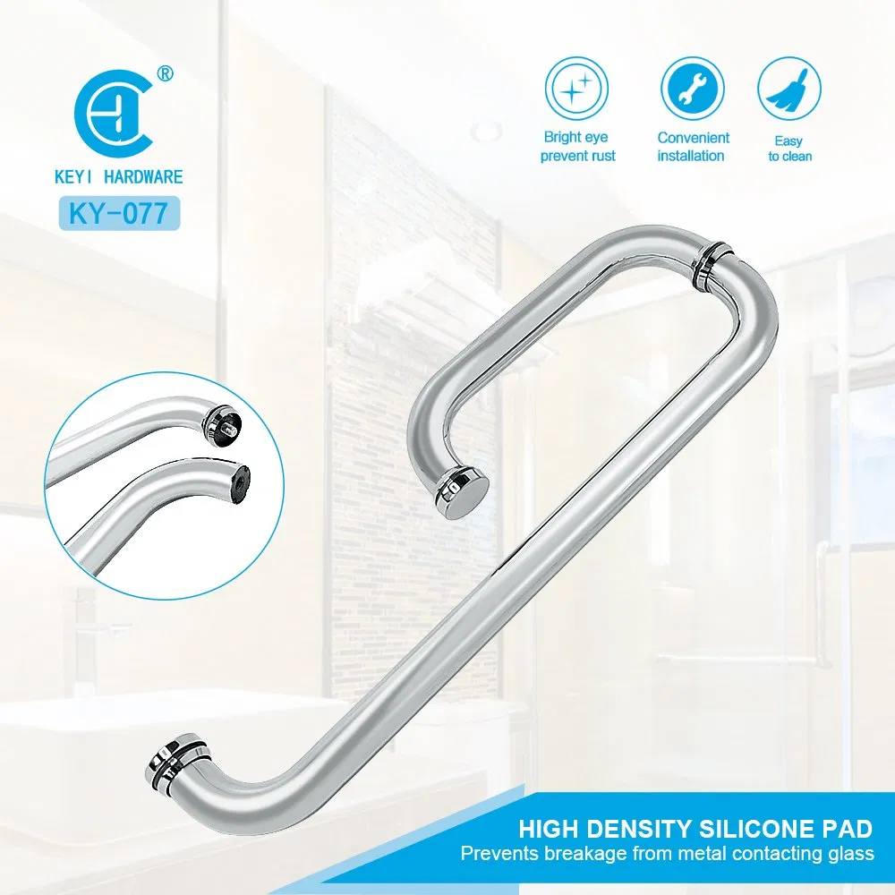 Round Tube Stainless Steel Bathroom Glass Door Handle