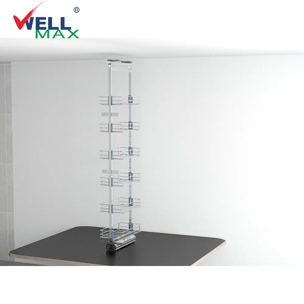 Wellmax Excellent Quality Pantry Revolving Basket in Tall Kitchen Cabinet Storage