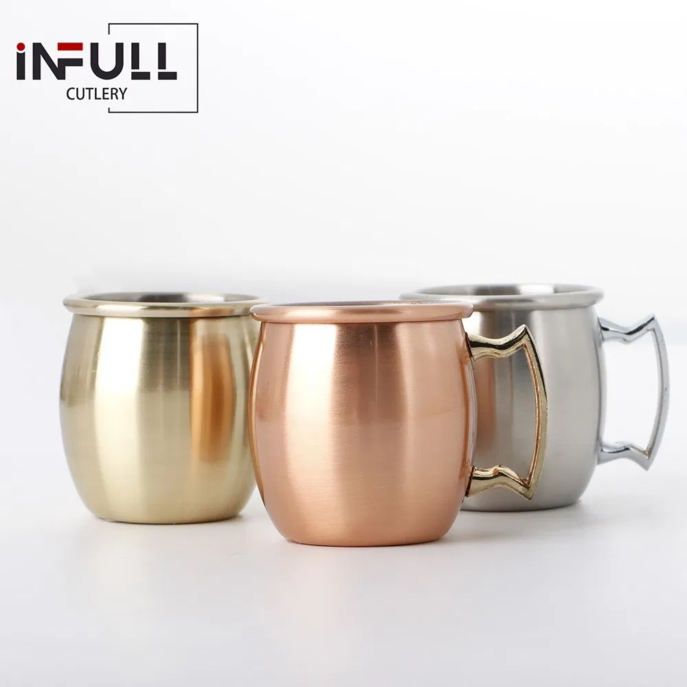 Wholesale Bar Drinking Tools Wine Mugs Mini Copper Plated Drum Cup