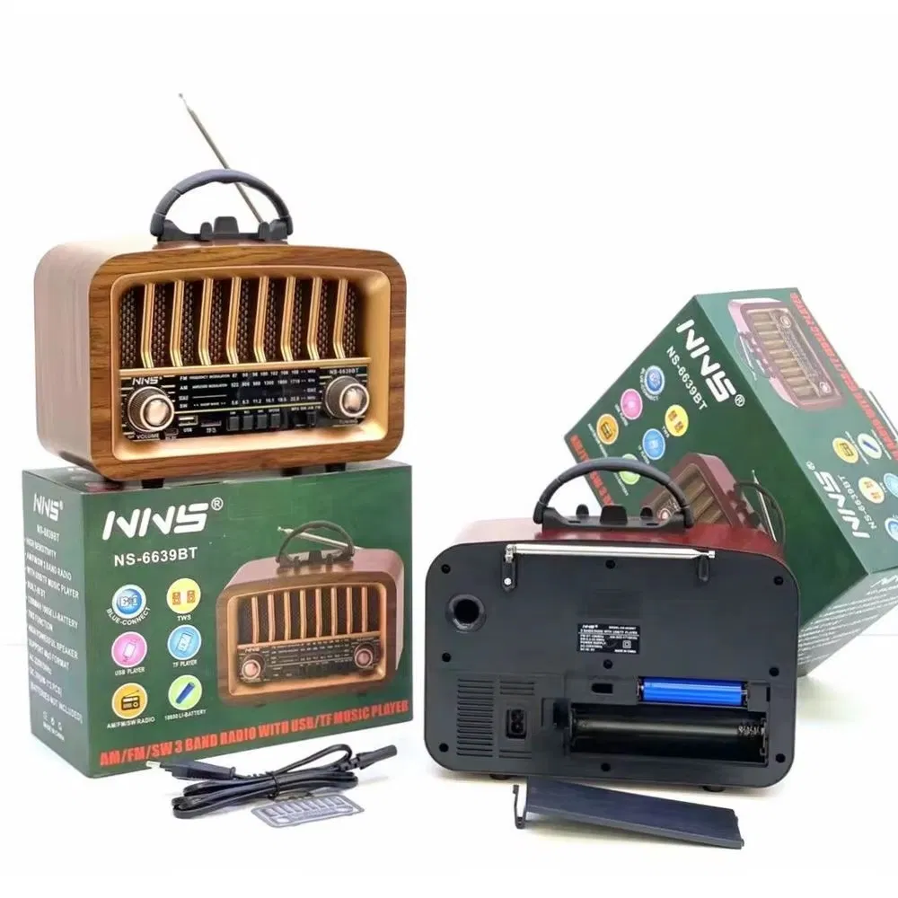 Ретро радио NS-6639BT деревянное с Bluetooth