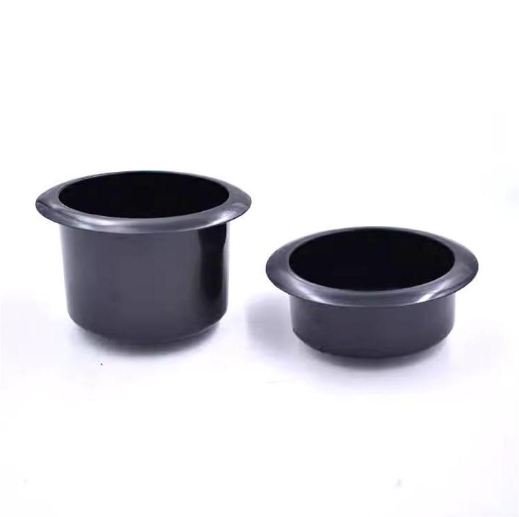 Stainless Steel Metal Coasters Cup for Sofa Silver Coaster Cup Car Armrests and Poker Table Chip Grooves Plastic Black Coasters