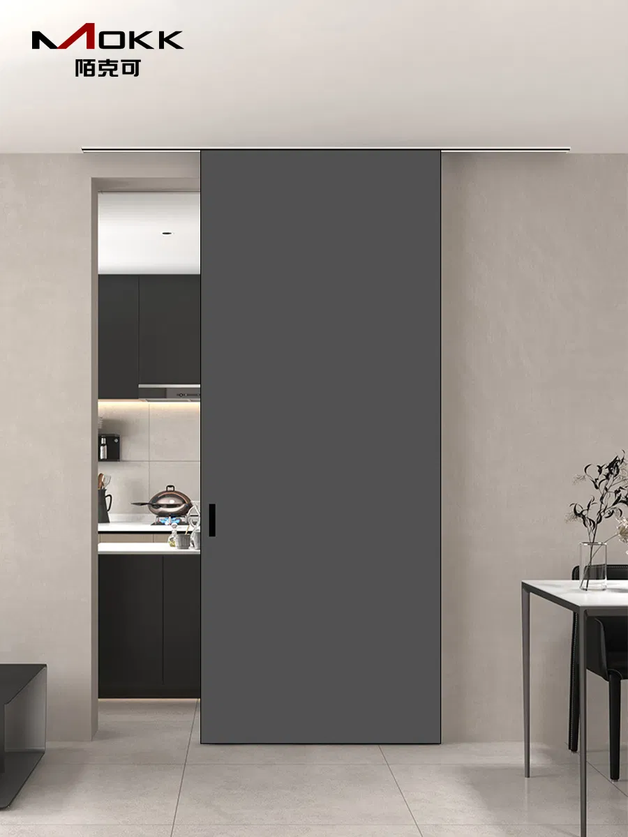 Aluminum-Wood Sliding Doors for Indoor Use Are Suitable for Customized Aluminum Alloy Doors for Rooms, Hotels and Apartments Interior Door Metal Sliding Door