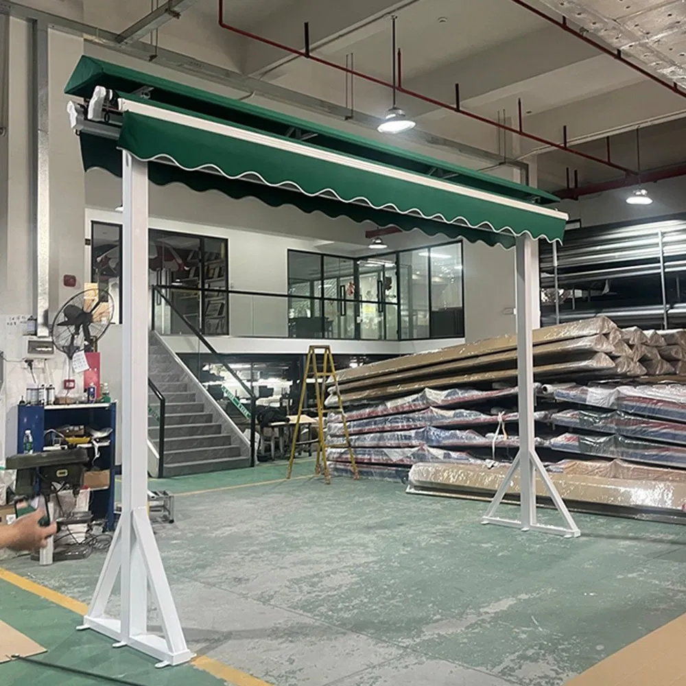 Balcony Retractable Awning with Wheels Outdoor Umbrella Two-Side