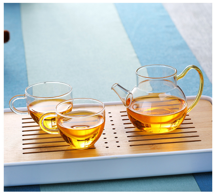 Стеклянный чайник 200 мл, ручная работа, жаропрочное стекло