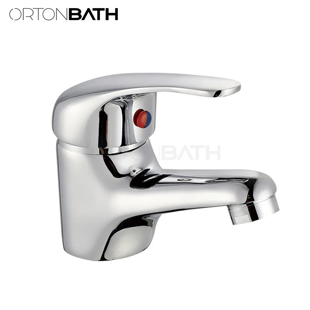 Ortonbath Basin Faucet Deck Mounted Cold and Hot Water Mixer Single Handle Hot & Stainless Steel Hot and Cold Bathroom Faucet Sink