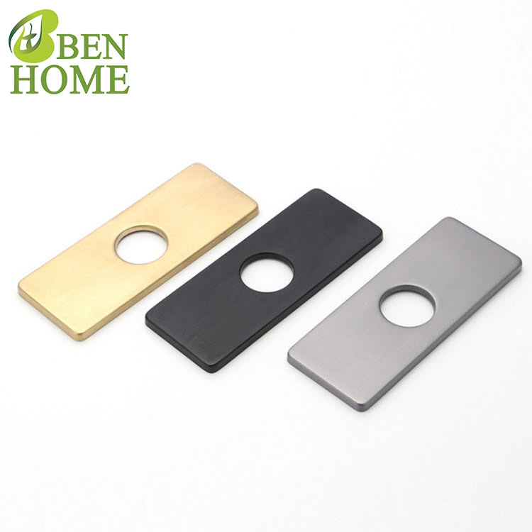 Sink Hole Cover Faucet Stainless Steel Plate with Black Deck Plate for Basin Faucet