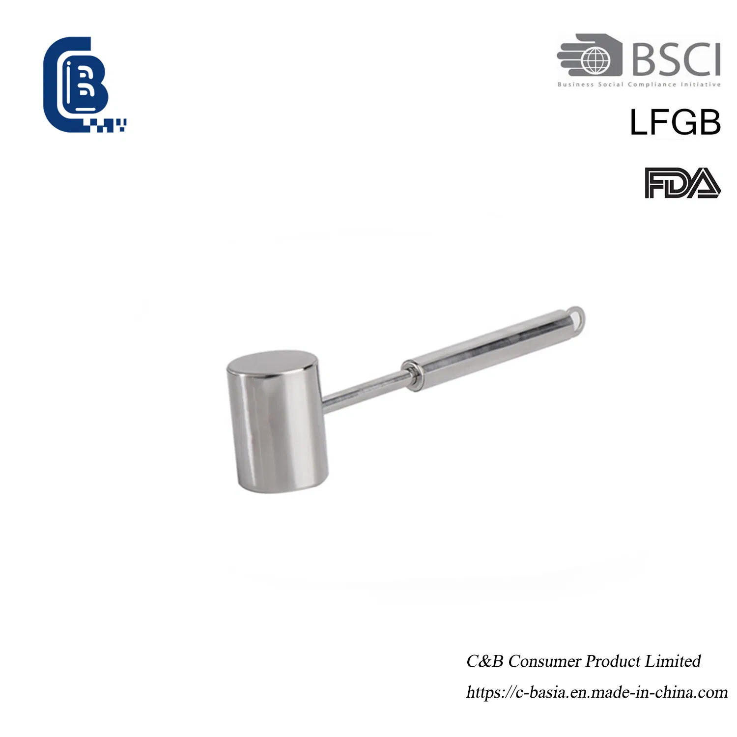 Meat Tenderizer Hammer - Plastic-Handled Double-Side Beef Mallet (Kitchen Gadget)