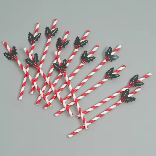 Eco-Friendly Striped Paper Straws in Festive Colors for Parties