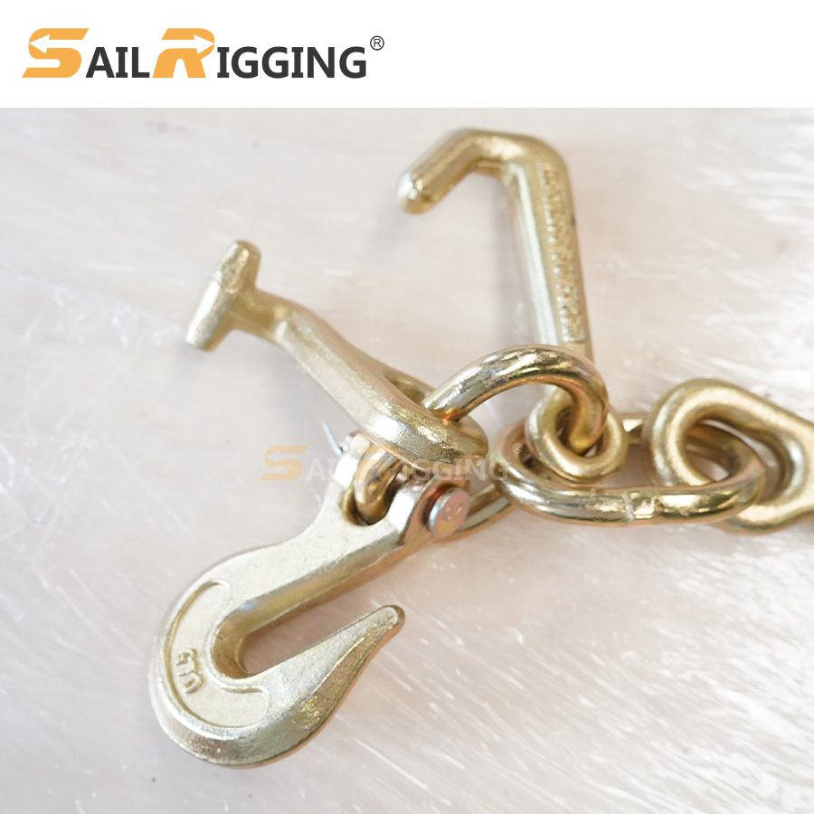 Galvanized 8" G70 J Hook Auto Towing 3/8 Grab Hook W Tj Cluster Hook for Tie Down