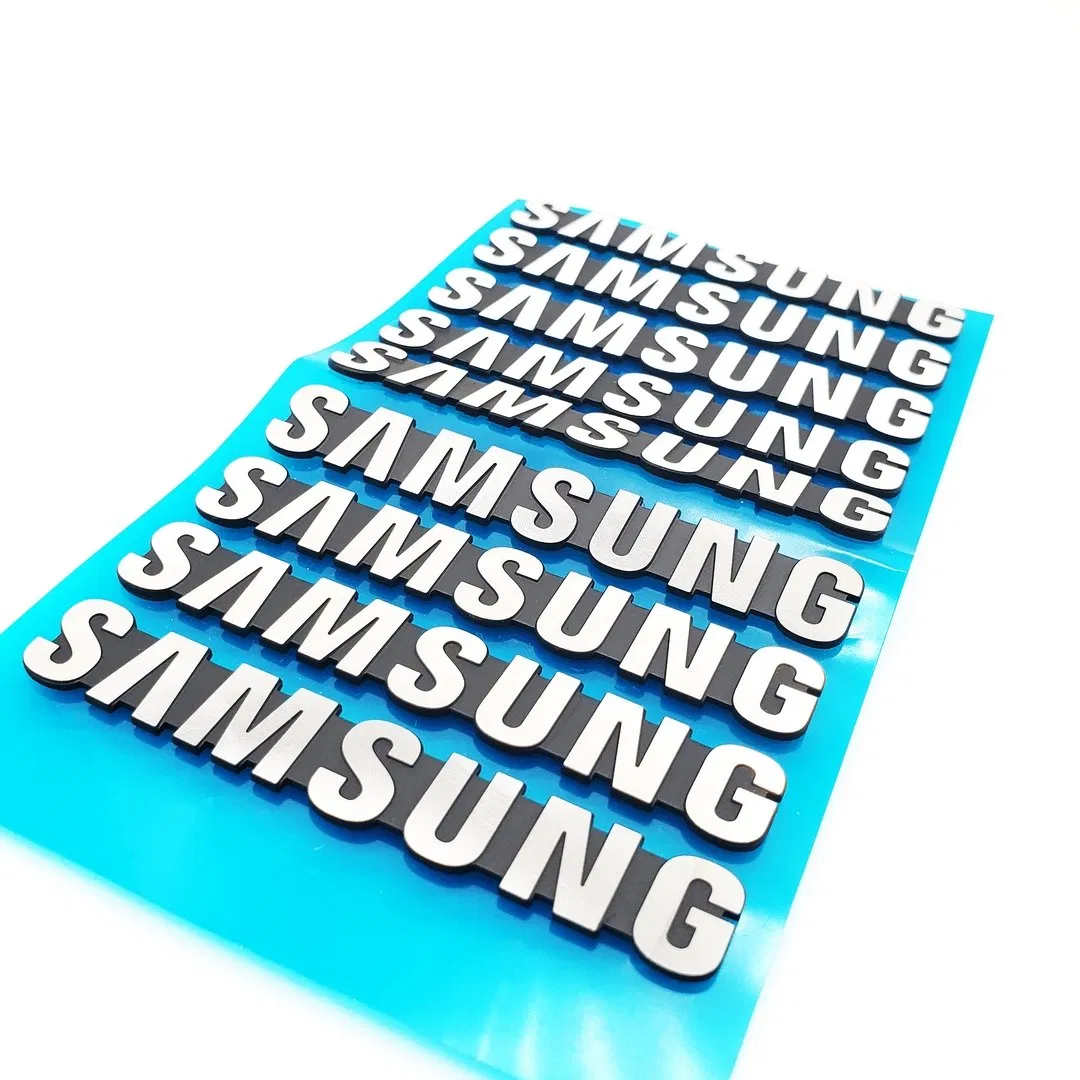 Glossy Stainless Etching Custom Anodizing Surface Finish Advertising Words Metal Logo