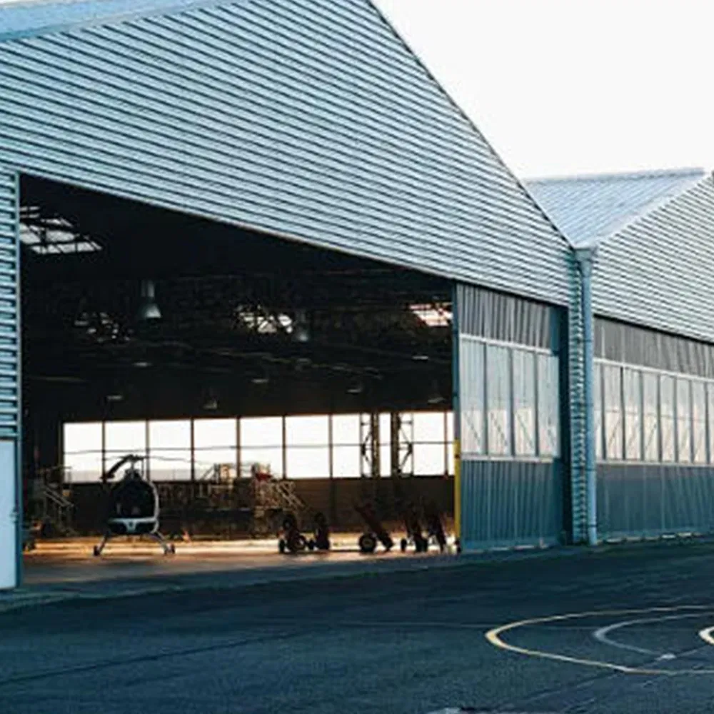 Q355b H Beam Section Steel Structure Hangar for Helicopter