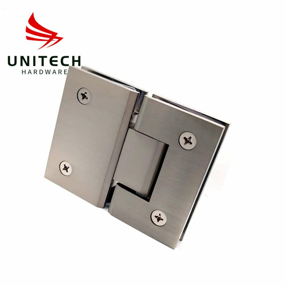 Stainless Steel 304 / Brass Shower Door Hinge 180 Degree Glass Door Clamp