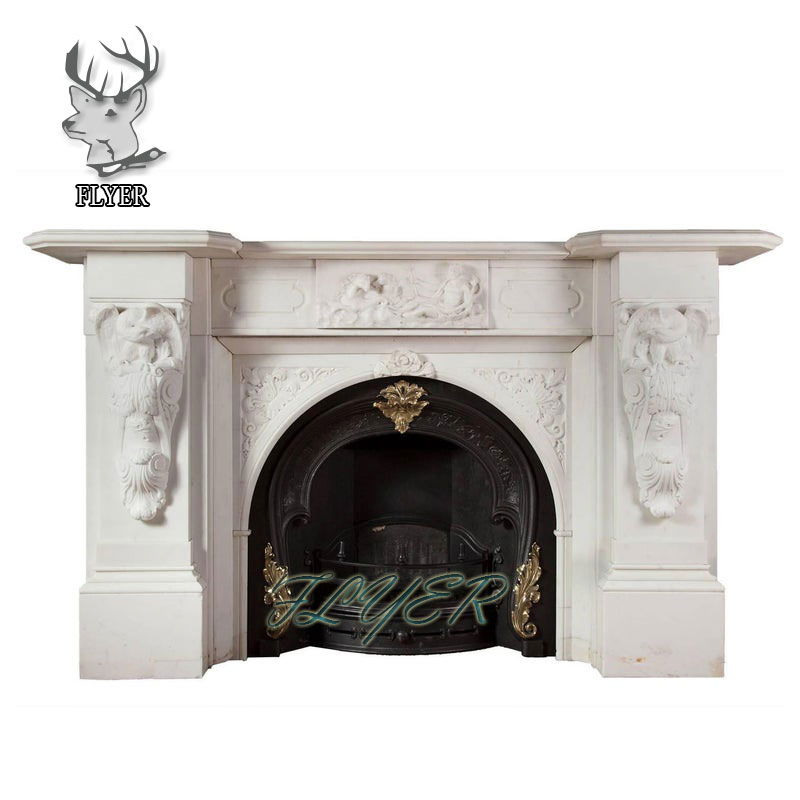 Hand Carved Electric Marble Fireplace for Sale
