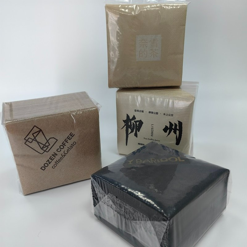 Disposable Custom Hotel Milk Tea Restaurant Bulk Square Tissue Paper Napkin