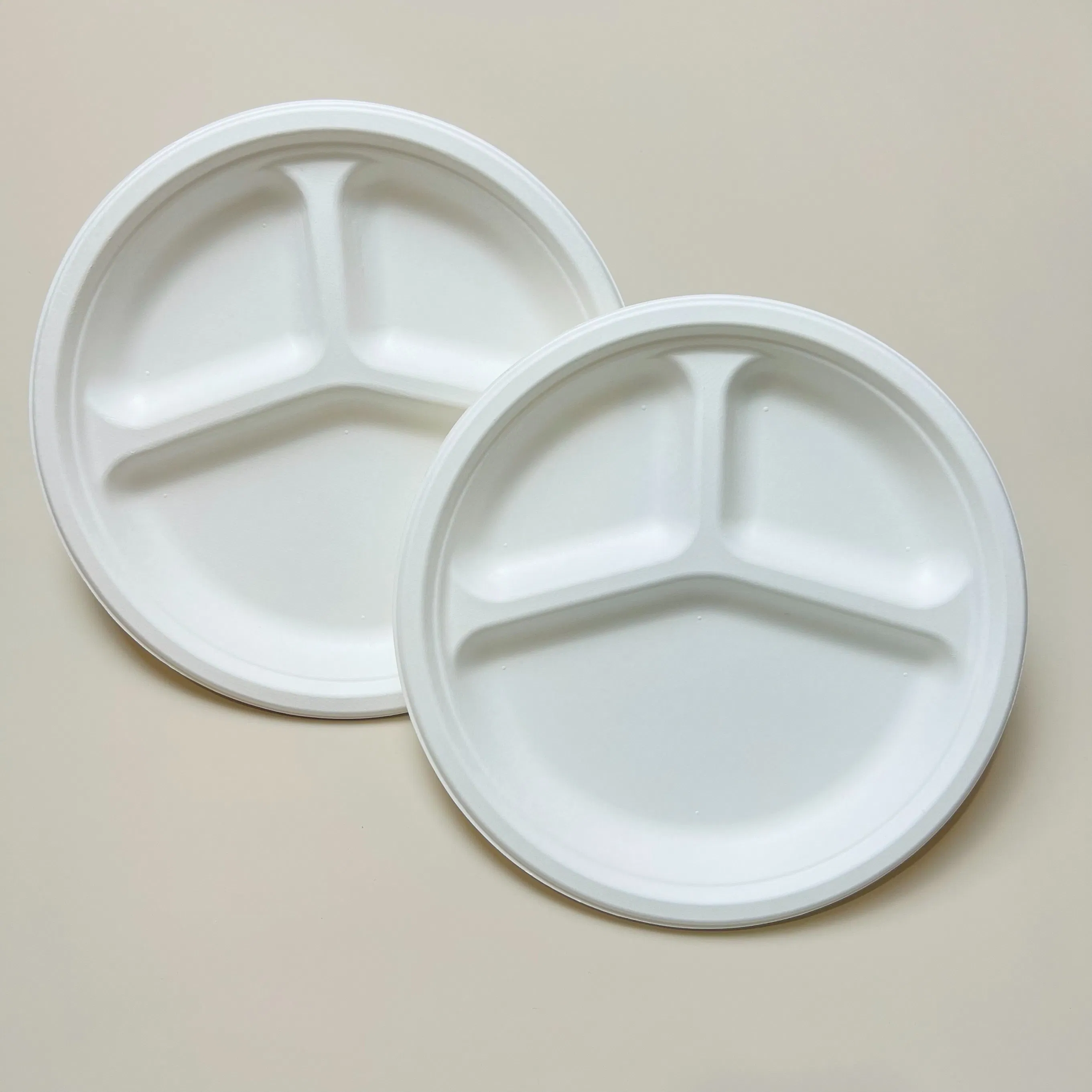 Biodegradable Sugarcane Bagasse Tableware Dish Carry-out Tableware Takeaway Compostable Sugarcane Food Container Pulp Fiber Round Disposable Paper Plate