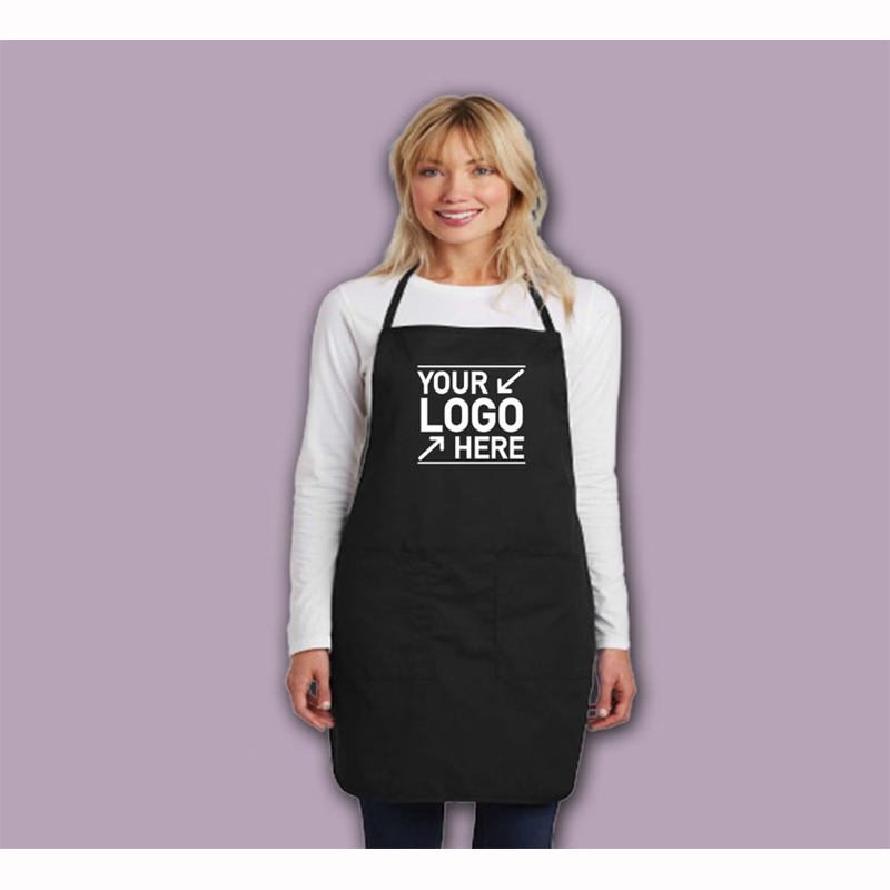 Factory Price Cotton Polyester Kitchen Cleaning Cooking Apron with Customized Logo Printing