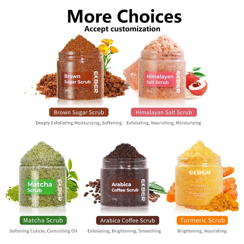 Herbal Turmeric Salt Scrub Organic Exfoliator Smoothing Whitening Skin Body Scrub