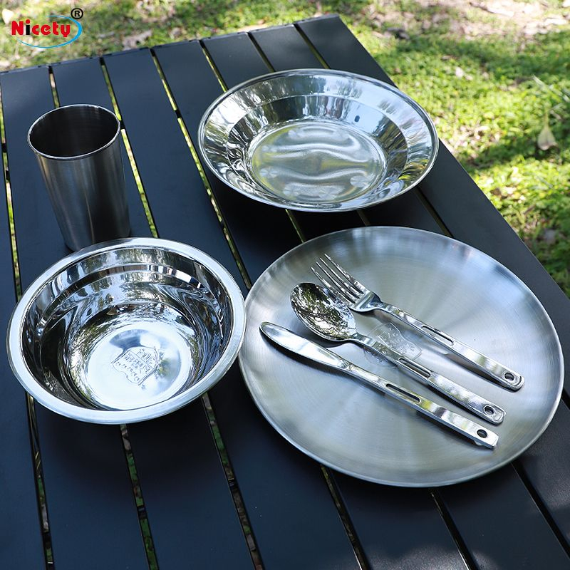 Kitchen Utensils Portable Folding Pot Combination Outdoor Camping Cookware Set Cookware Mess Kit