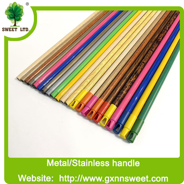 Wholesale Durable 110cm, 120cm, 130cm, 150cm Metal Covered Broom Handle/Broom Stick