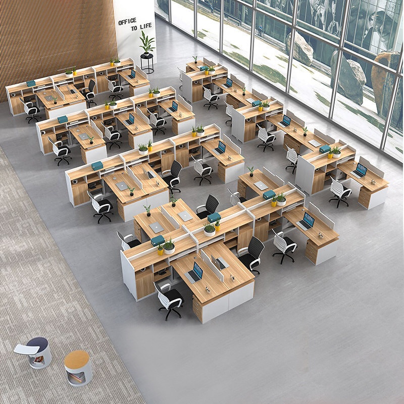 Мебель офисная модульная стол для персонала с шкафами перегородками