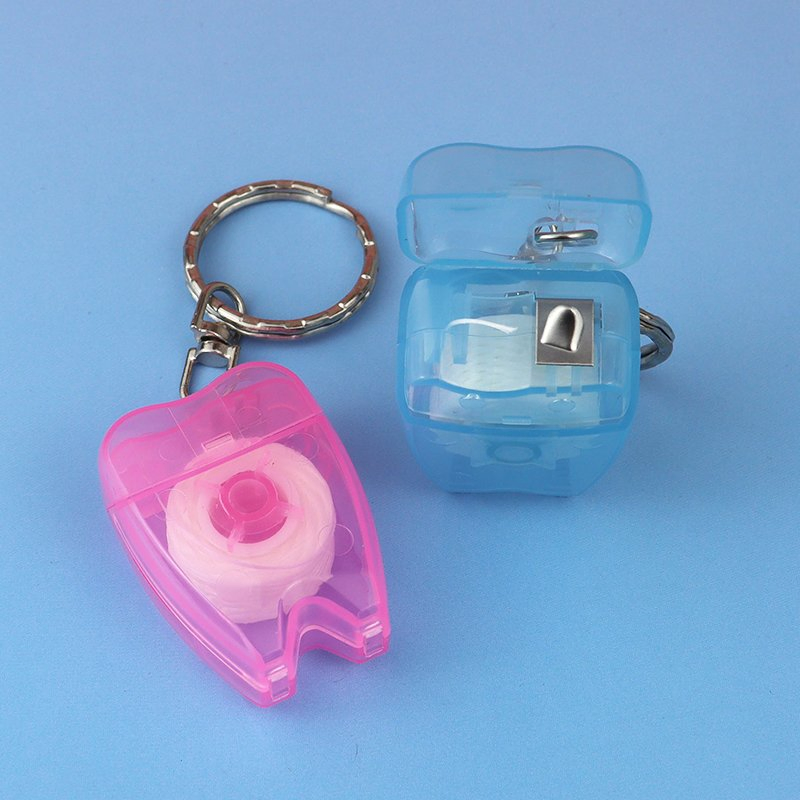 Portable Keychain Box 10m/15m Dental Floss Waxy Mint Oral Care