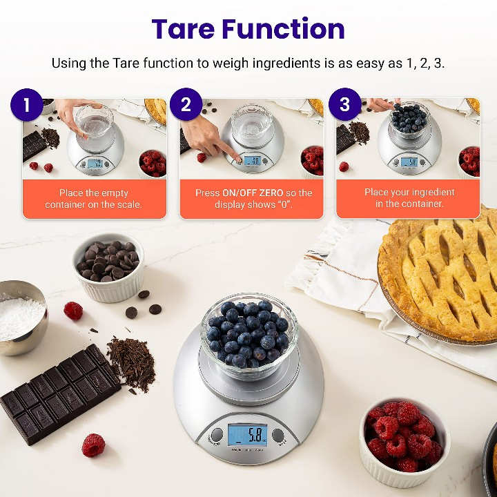 Кухонные весы цифровые с подсветкой, до 5 кг