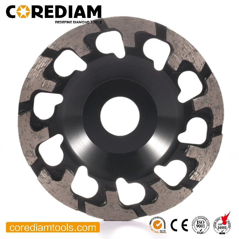 Silver Brazed Diamond Grinding Cup Wheel with T Segements for Concrete and Masonry Materials in All Size/Diamond Grinding Cup Wheel/Diamond Tools