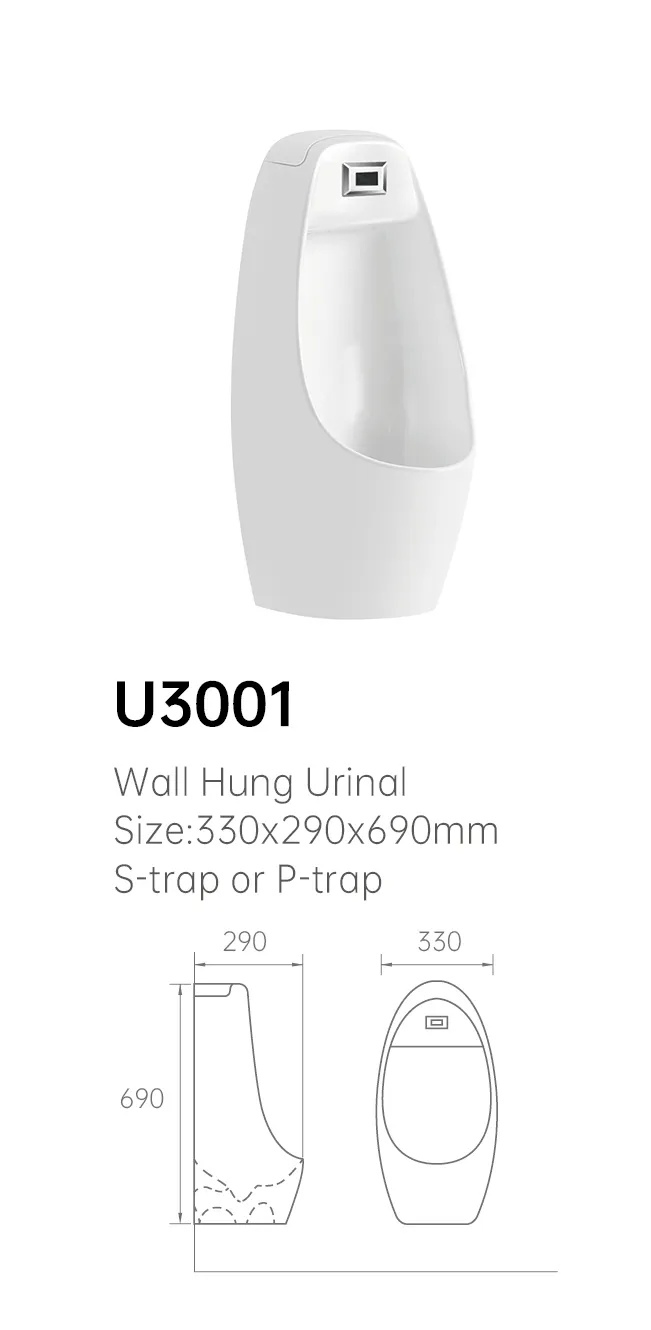 Bathroom Ceramic Urinal Man Use Wall Hung Urinal with Sensor