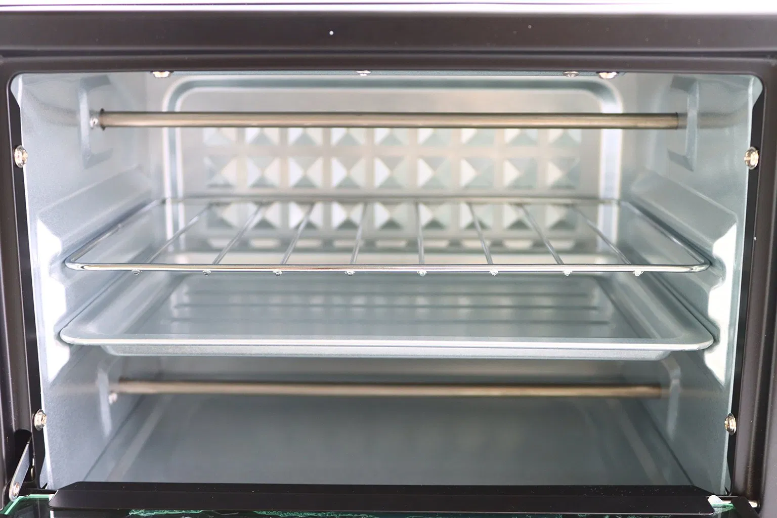 Electric Countertop Oven with Temperature Control Free Timing Visual Window Even Heating and Household Use