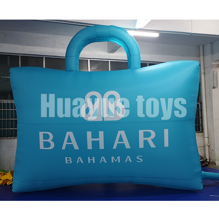 New Customized Style 4.5*1.25*3 Meter Oxford Cloth Blue Handbag Inflatable Advertising Inflatable Props for Activities Decoration