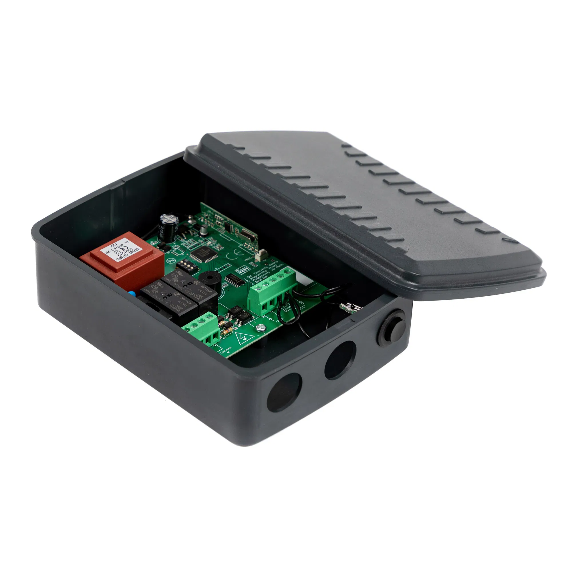 220V Automatic Roller Shutter Control Panel with Rolling Code Remote Control Plastic Material Rechargeable Battery 50-60m Range