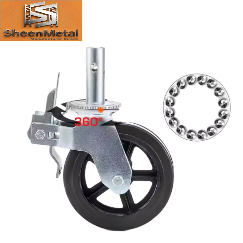 Professional Stem Scaffolding Casters Manufacturer PU Roller Scaffold Caster