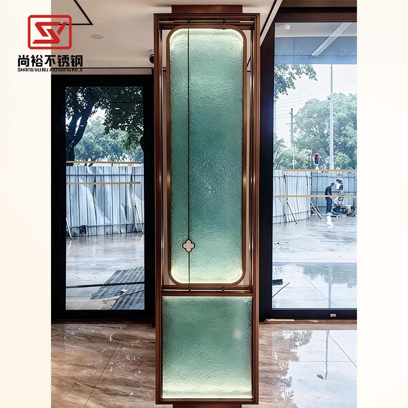 Hotel 304 Stainless Steel Decoration Frame Frosted Glass Translucent Partition
