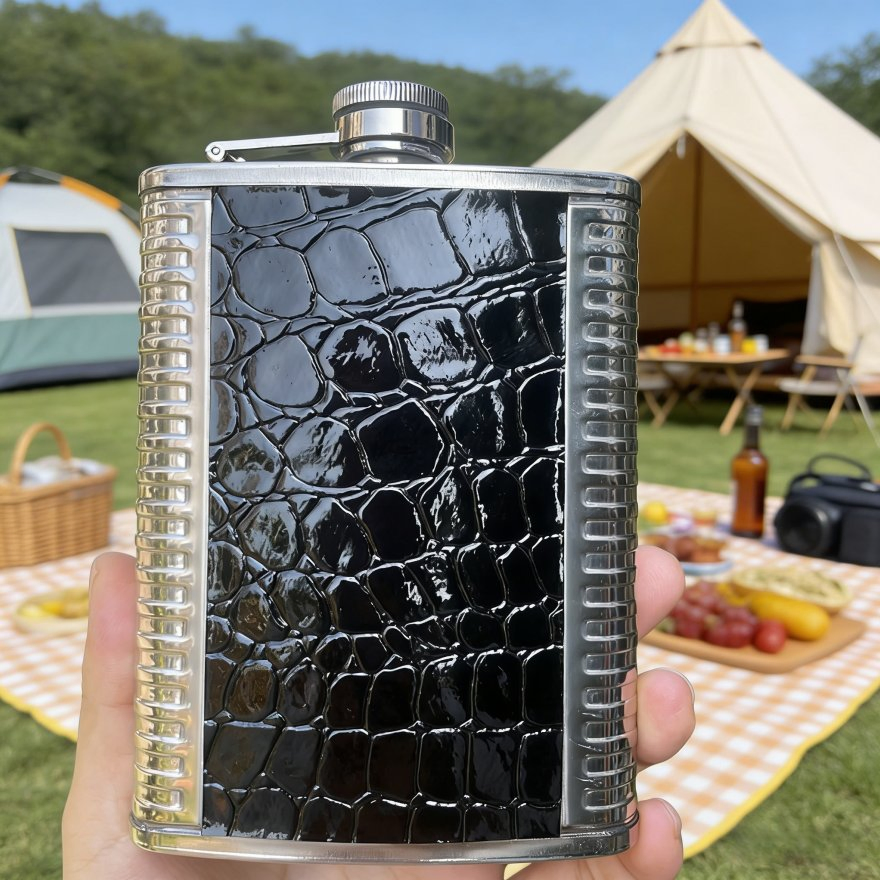 Classic 7oz Leather Stainless Steel Hip Flask