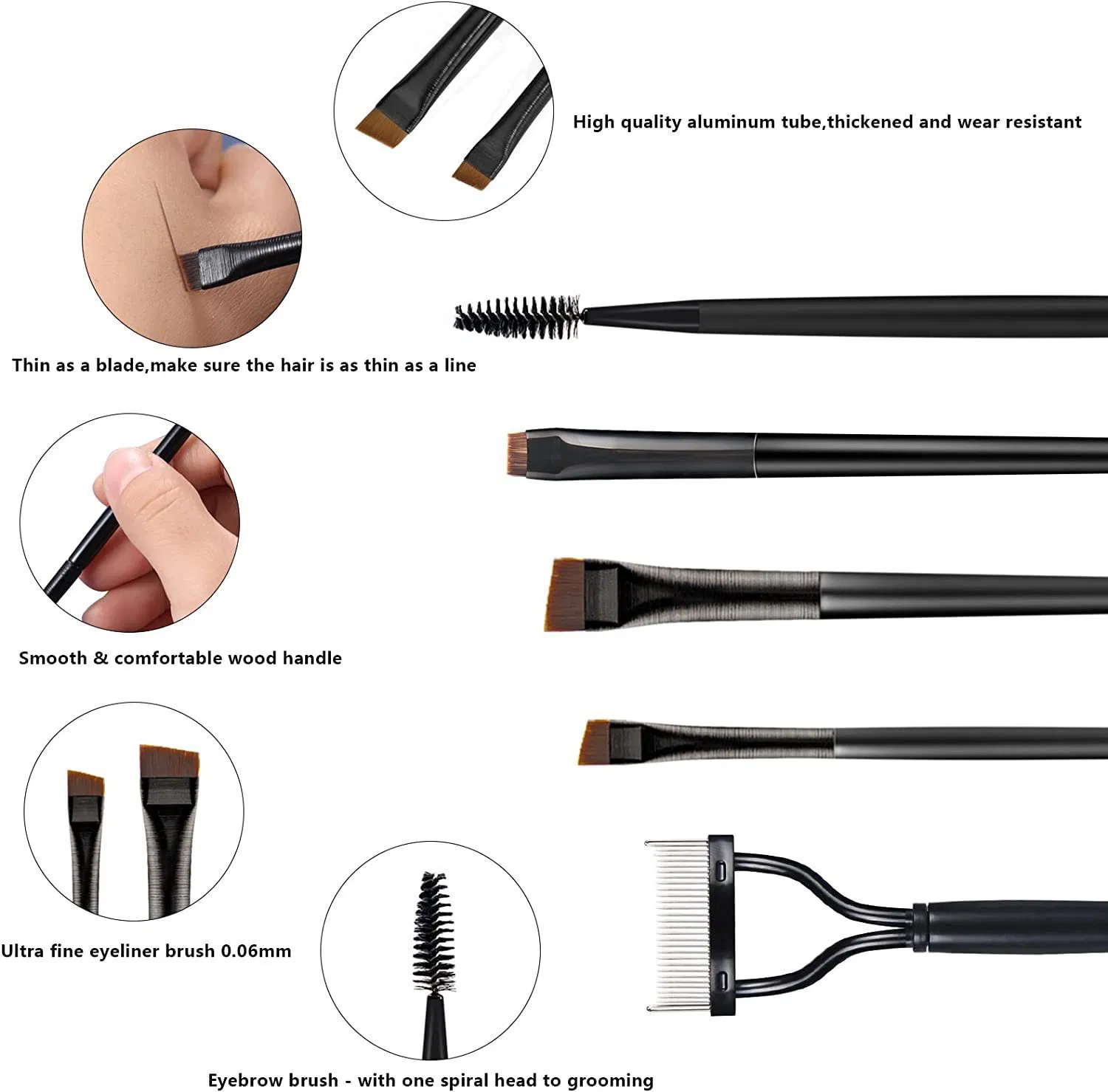 Eyelash Comb Eyelash Separator Mascara Applicator Eyelash Definer with Comb Cover Arc Designed Cosmetic Brushes Tool Black
