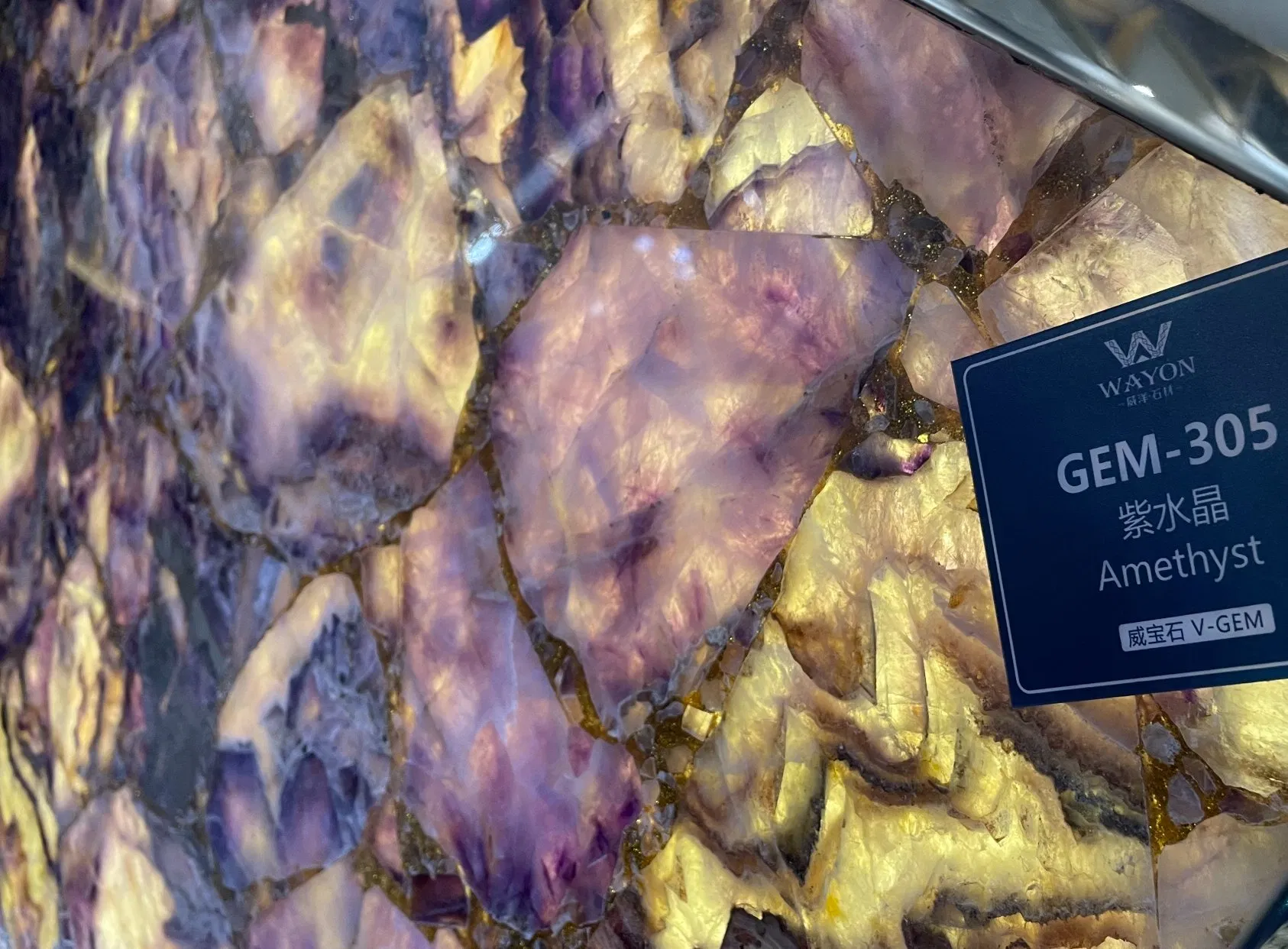 Wayon Gem Stone Natural Multicolored Agate/Gemstone/Semi-Precious Stone Customized for Table with Backlit