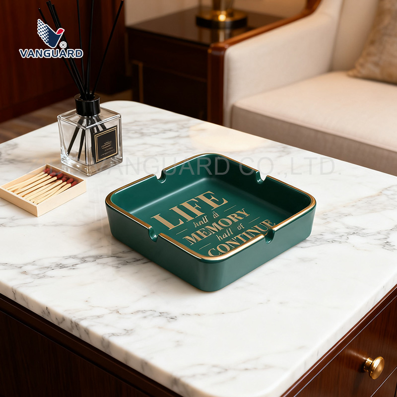 Factory Wholesale Ashtray Outdoor Ceramic Cigarette Ashtray for Promotion