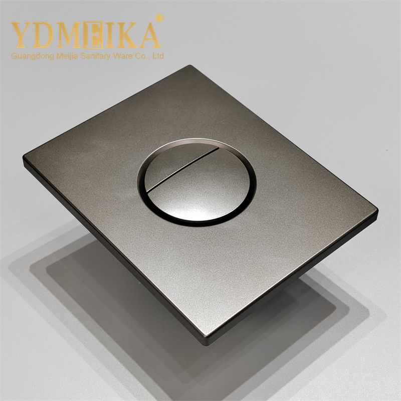 Wall Mounted Toilet Matt Gunmetal Gray Round Dual Flush Plate Push Panel Button