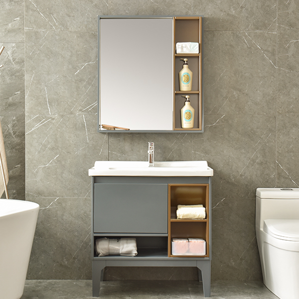 Modern Style Bathroom Particle Board Material Small Washbasin Bathroom Mirror Cabinets