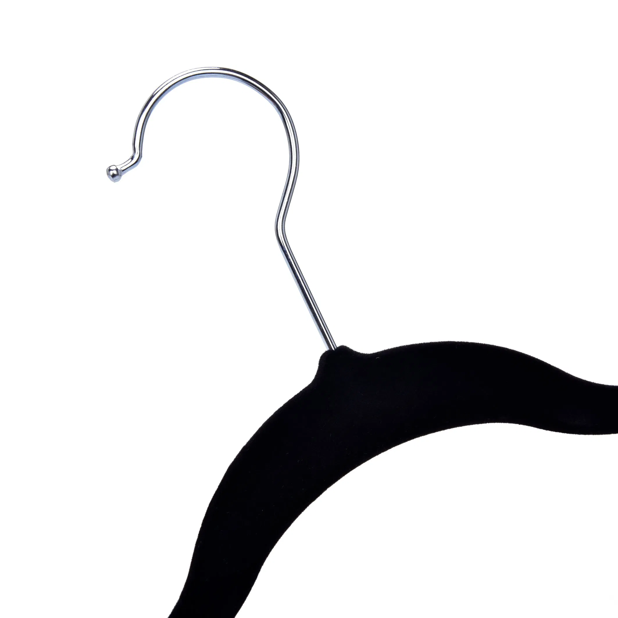 Amazon Basics Slim Velvet Non-Slip Suit Clothes Hangers Black/Silver - Pack of 50