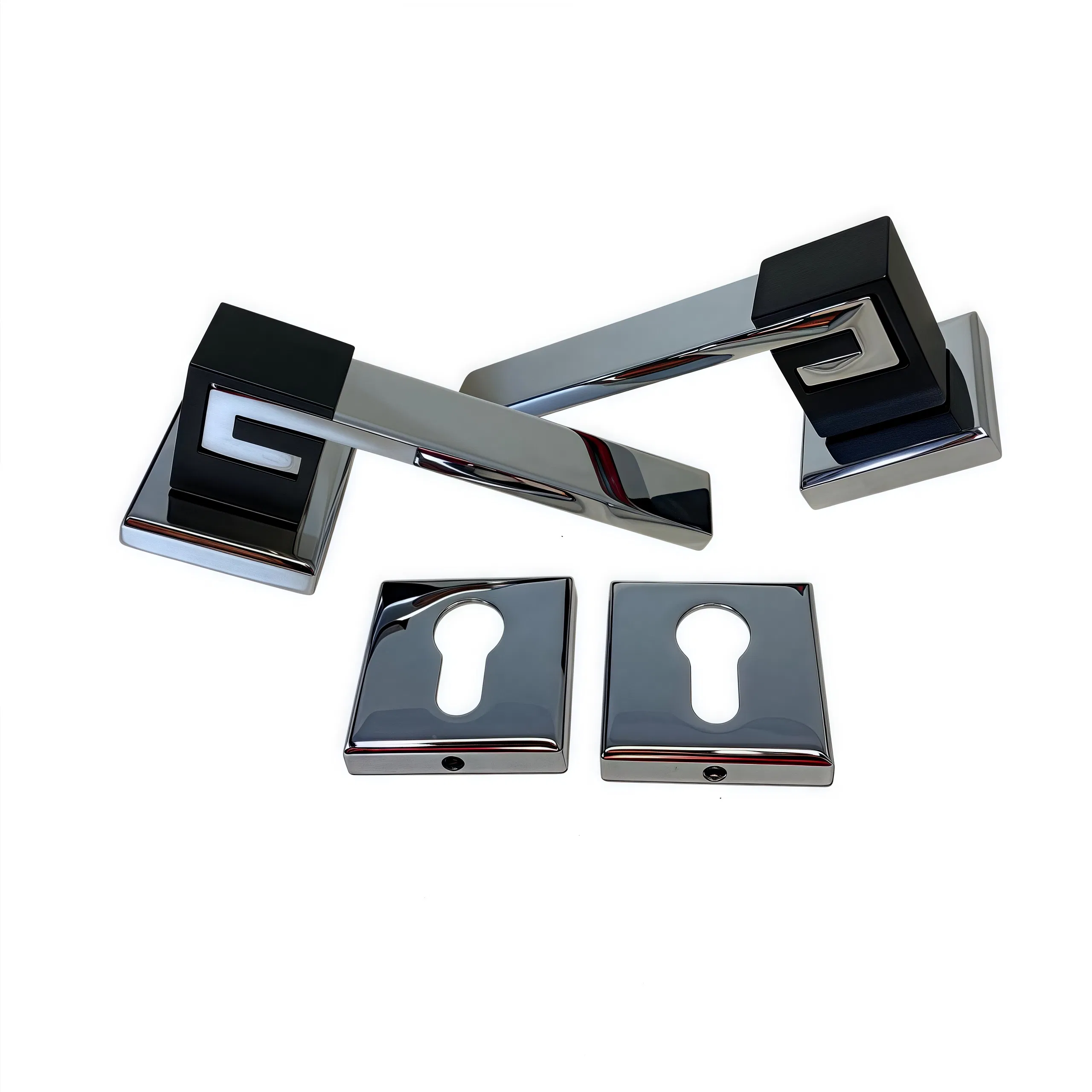Light Luxury Design Modern Apartment Door Hardware Lever American Zinc Alloy Door Handle Lock Durable Right Angle Door Handle