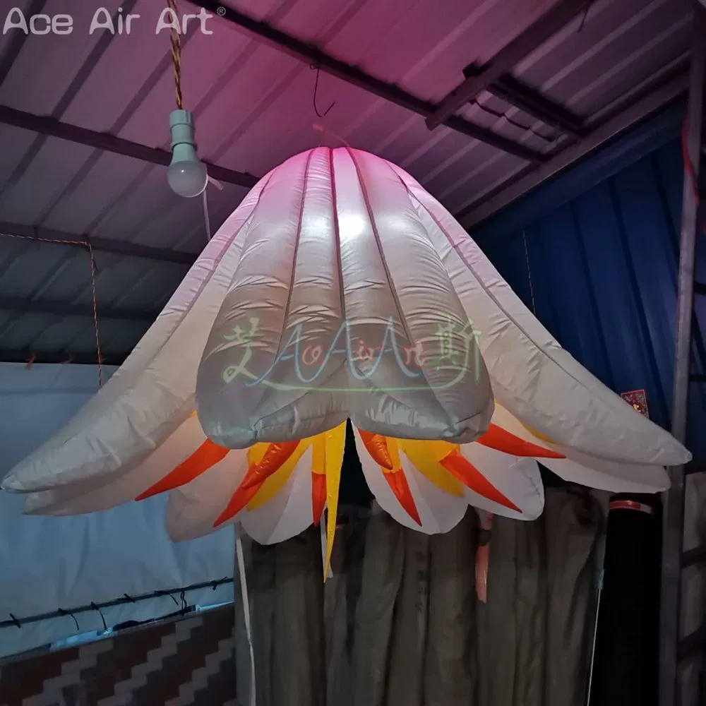 DJ Stage Decoration Hanging Inflatable Flower with Light